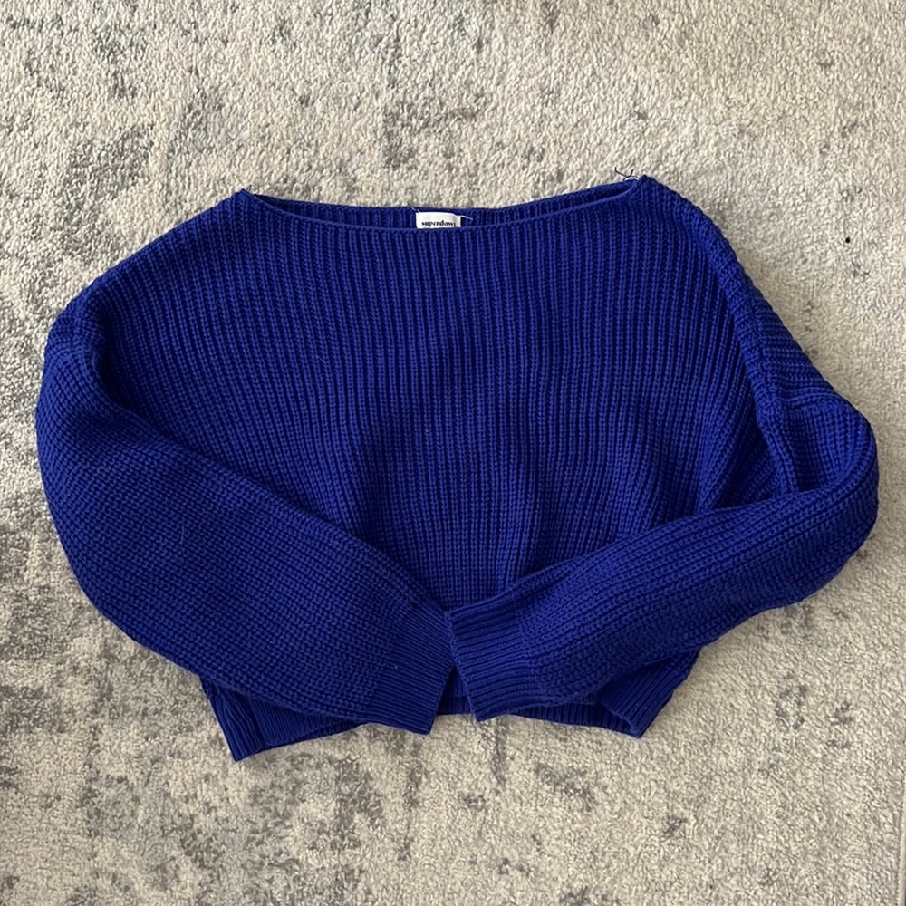 Blue off the shoulder sweater